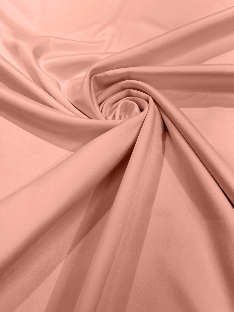 Rose Pink Solid Matte Stretch L'Amour Satin Fabric 95% Polyester 5% Spandex/58" Wide/ By The Yard