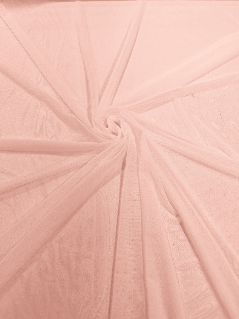 Rose Powder 60" Wide Solid Stretch Power Mesh Fabric Spandex/ Sheer See-Though/Sold By The Yard.