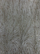 Fashion Glitter Design On A Mesh Lace Fabric/Prom.