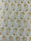 Metallic floral lace design embroidered 54" Wide | New Creations Fabric & Foam Inc.