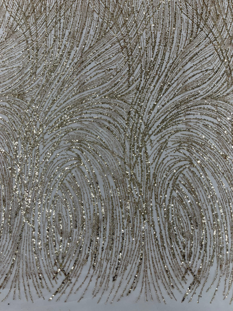 Fashion Glitter Design On A Mesh Lace Fabric/Prom.
