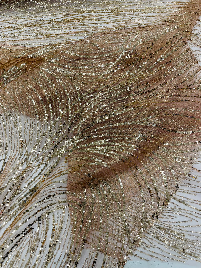 Fashion Glitter Design On A Mesh Lace Fabric/Prom.