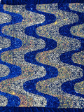 Wave Sequin Design On A Stretch Velvet Fabric/Costumes/Cosplays/Prom.