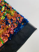 ROUND PALLETTE SEQUIN ON MESH FABRIC (By The Yard)