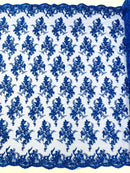 GORGEUS BEADED LACE ON MESH FABRIC (By The Yard)