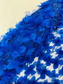 Luxury 3D Floral/Butterfly Beaded lace, by The Yard.