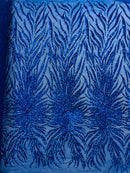 PHOENIX FEATHER SEQUIN ON STRETCH MESH FABRIC (By The Yard)