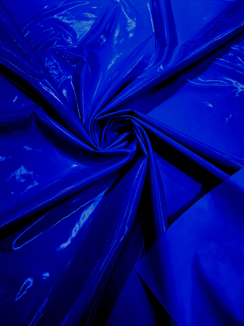 Royal Blue - Spandex Shiny Vinyl Fabric (Latex Stretch) - Sold By The Yard