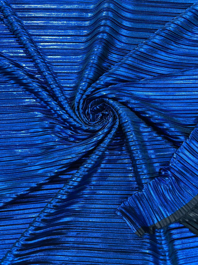 Metallic Accordion Pleated Polyester Fabric/Stretch Fabric/Light Weight/ 58 Inches Wide.