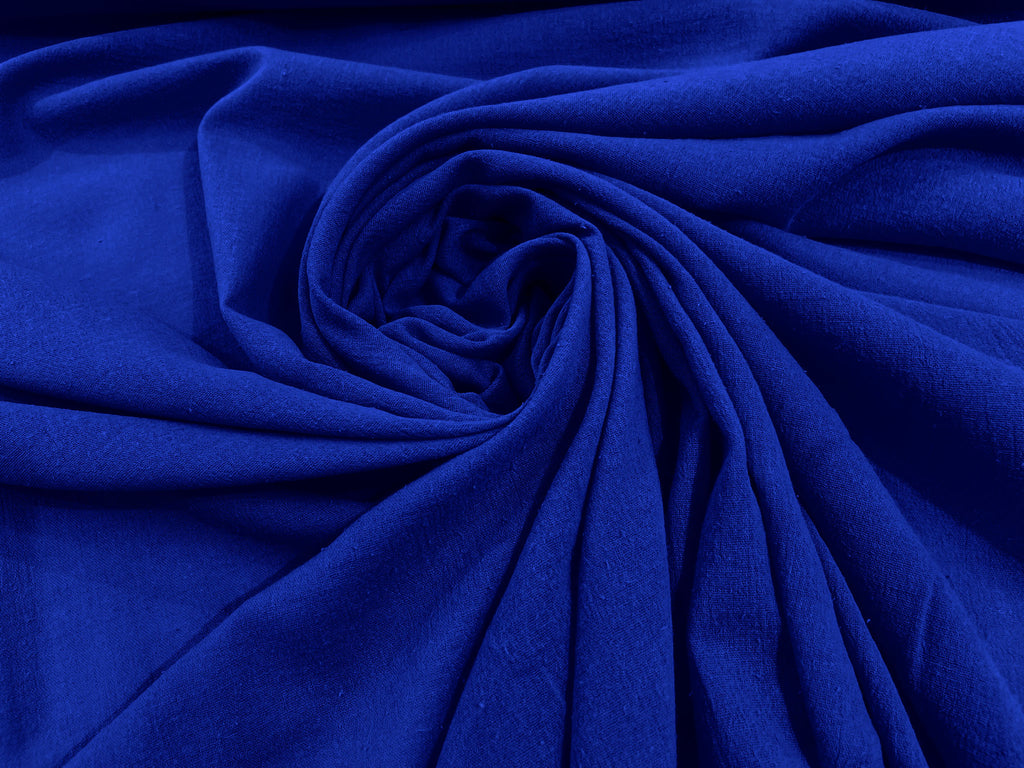 Royal Blue 48/50 Wide 100% Cotton Lightweight Crushed Gauze Fabric By