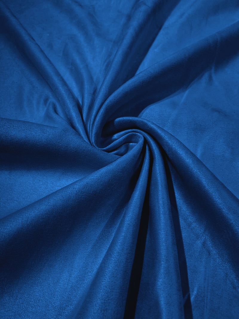 Royal Blue Faux Suede Polyester Fabric | Microsuede | 58" Wide.