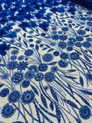 Luxury 3D Floral/Butterfly Beaded lace, by The Yard.