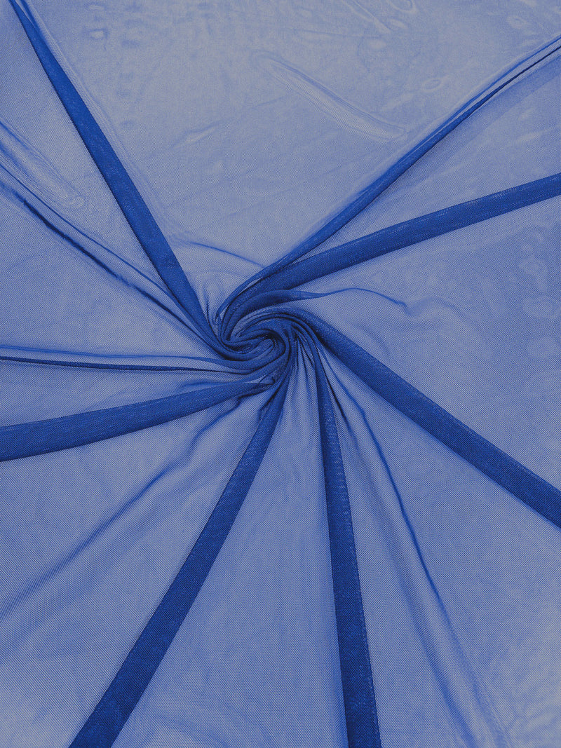 Royal Blue 60" Wide Solid Stretch Power Mesh Fabric Spandex/ Sheer See-Though/Sold By The Yard.