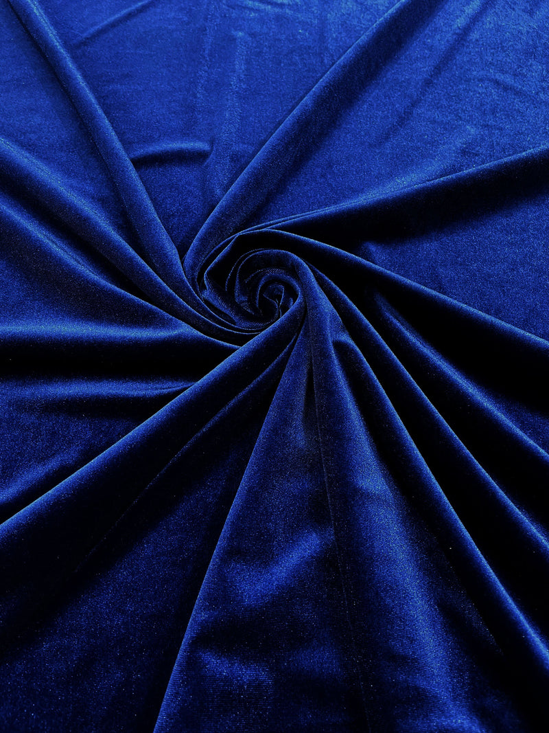 Royal Blue Solid Stretch Velvet Fabric  58/59" Wide 90% Polyester/10% Spandex By The Yard.