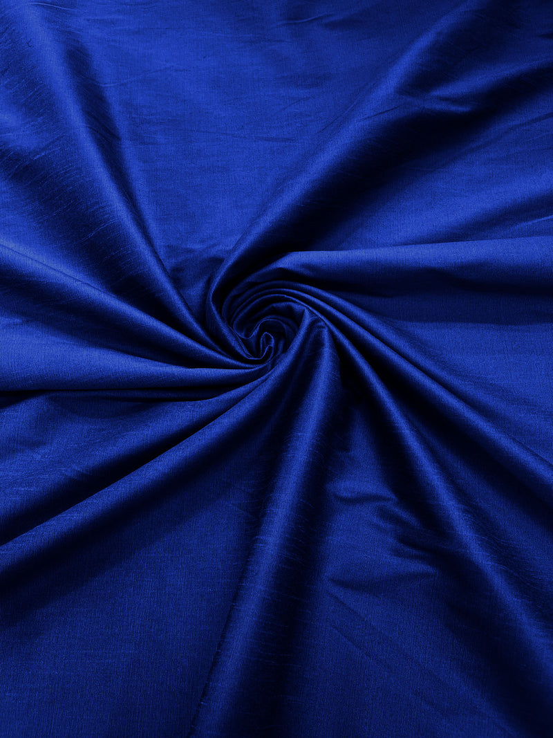 Royal Blue - Polyester Dupioni Faux Silk Fabric/ 55” Wide/Wedding Fabric/Home Decor.