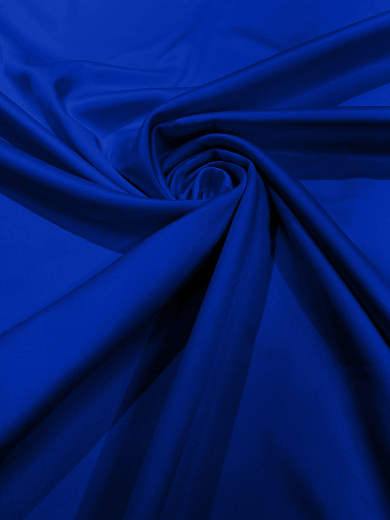 Royal Blue Solid Matte Stretch L'Amour Satin Fabric 95% Polyester 5% Spandex/58" Wide/ By The Yard