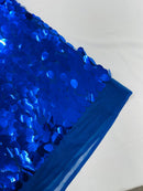 JUMBO OVAL SEQUINS ON MESH FABRIC (By The Yard)