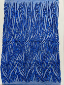 Vine/Root Sequin 4 Way Stretch Mesh Fabric, by The Yard.