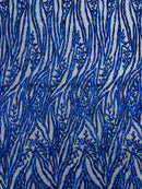 Vine/Root Sequin 4 Way Stretch Mesh Fabric, by The Yard.