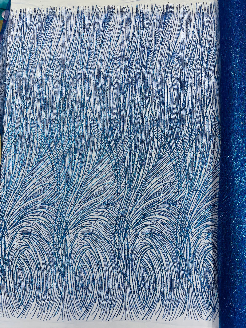 Fashion Glitter Design On A Mesh Lace Fabric/Prom.