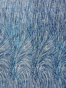 Fashion Glitter Design On A Mesh Lace Fabric/Prom.