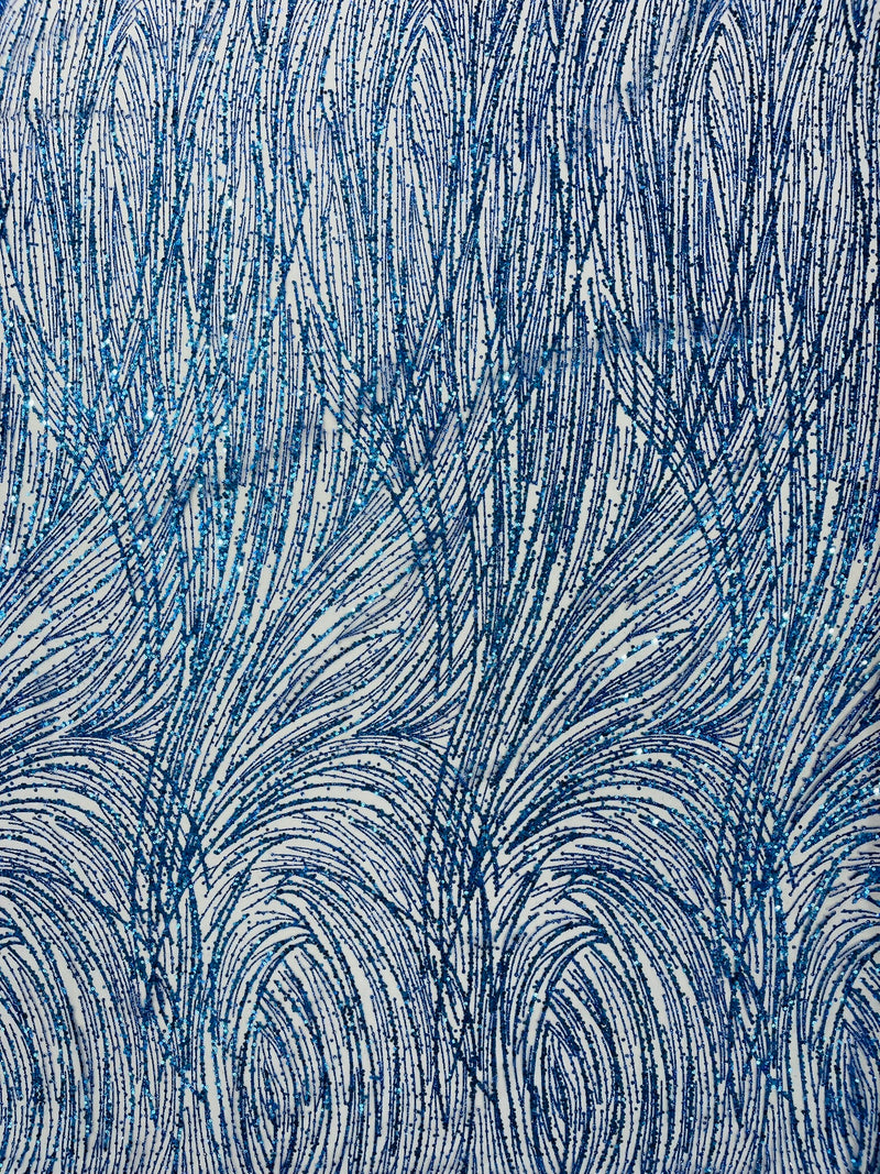 Fashion Glitter Design On A Mesh Lace Fabric/Prom.