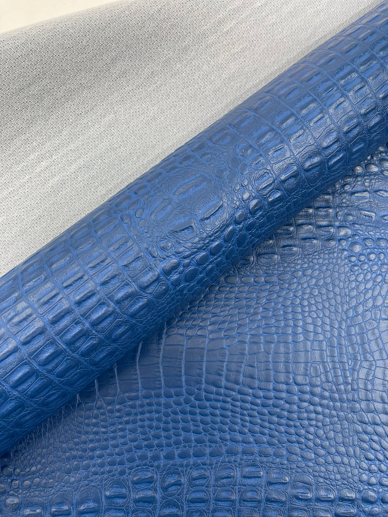 Crocodile Marine Vinyl 2 tone Upholstery, Crocodile Skin Texture Faux Leather PVC Vinyl, 54" Wide.