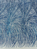 Fashion Glitter Design On A Mesh Lace Fabric/Prom.