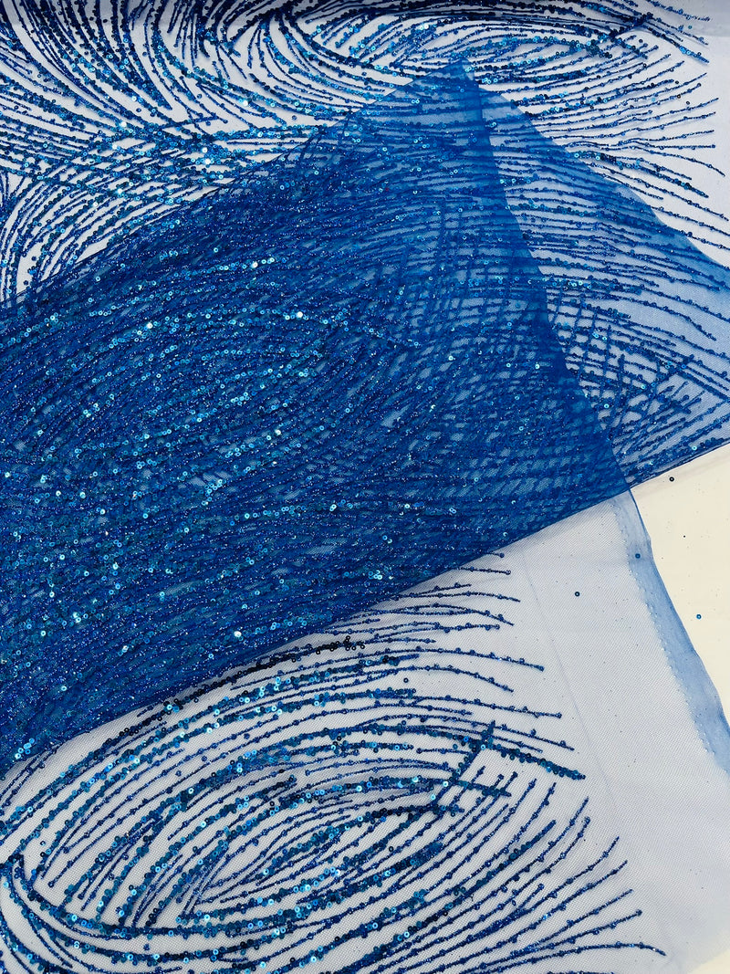 Fashion Glitter Design On A Mesh Lace Fabric/Prom.