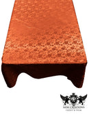 Rectangular Tablecloth Roses Jacquard Satin Overlay for Small Coffee Table Seamless. (60 Inches x 102 Inches)