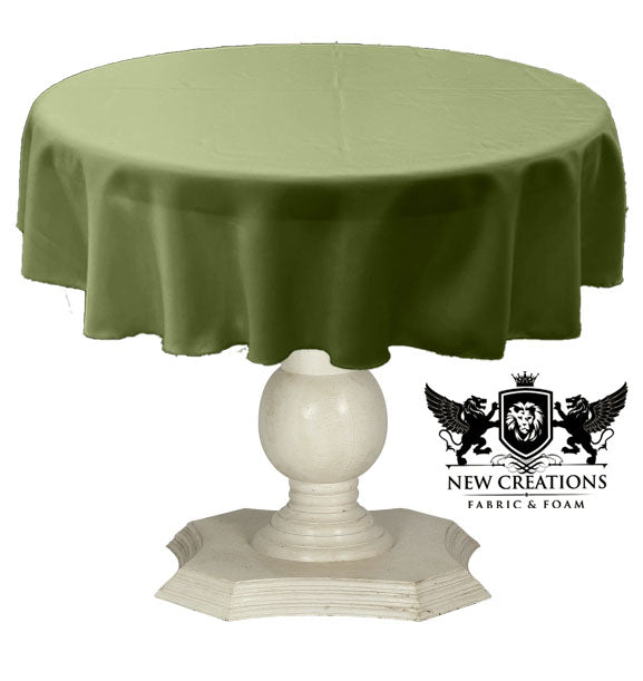 Tablecloth Solid Dull Bridal Satin Overlay for Small Coffee Table Seamless. Sage Green
