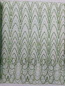 Luxury Chain Geometric Beaded Lace, by The Yard.