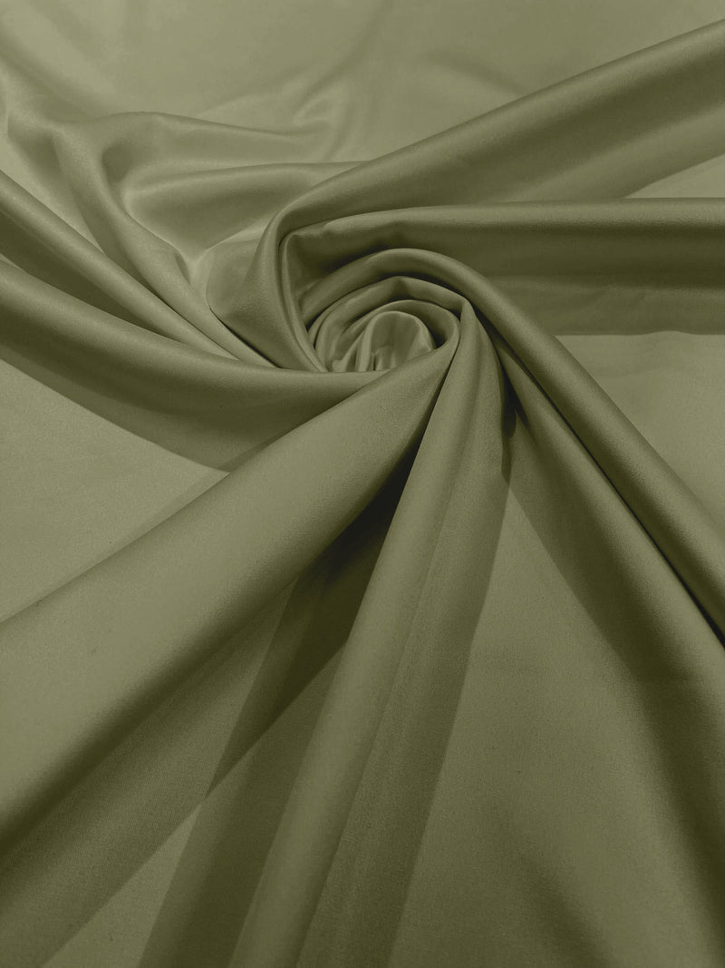 Sage Green Solid Matte Stretch L'Amour Satin Fabric 95% Polyester 5% Spandex/58" Wide/ By The Yard