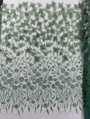 Luxury 3D Floral/Butterfly Beaded lace, by The Yard.