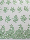 Eva Luxury Beaded Floral Lace, by The Yard.