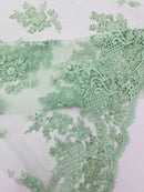 Eva Luxury Beaded Floral Lace, by The Yard.