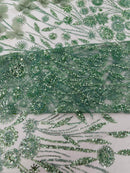 Luxury 3D Floral/Butterfly Beaded lace, by The Yard.