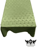 Rectangular Tablecloth Roses Jacquard Satin Overlay for Small Coffee Table Seamless. (60 Inches x 108 Inches)