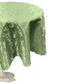 54" ROUND TABLECLOTH ROSES JACQUARD SATIN