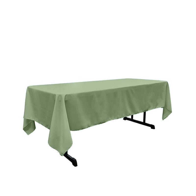 Sage Green Rectangular Polyester Poplin Tablecloth