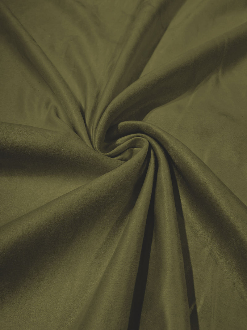 Sage Faux Suede Polyester Fabric | Microsuede | 58" Wide | Upholstery Weight, Tablecloth, Bags, Pouches, Cosplay, Costume|
