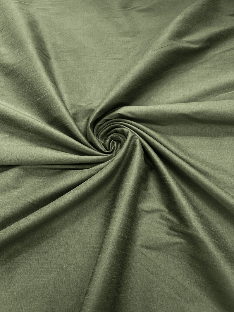 Sage - Polyester Dupioni Faux Silk Fabric/ 55” Wide/Wedding Fabric/Home Decor.