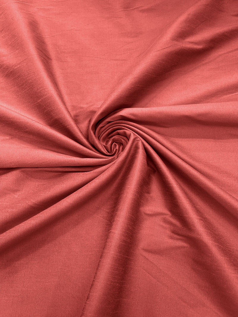 Salmon - Polyester Dupioni Faux Silk Fabric/ 55” Wide/Wedding Fabric/Home Decor.