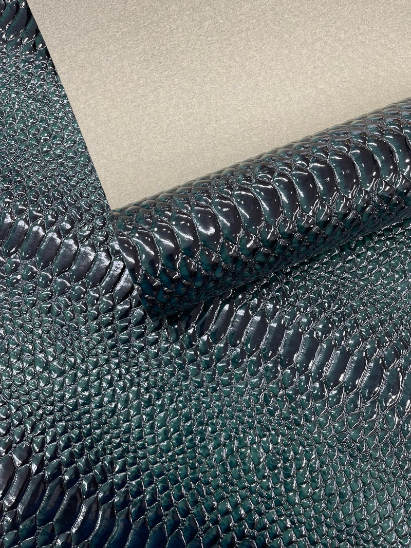 Cobra Snake Shiny Vinyl 3D Embossed Fabric / 2 Tone Cobra Snake Vinyl Leather 54" Wide