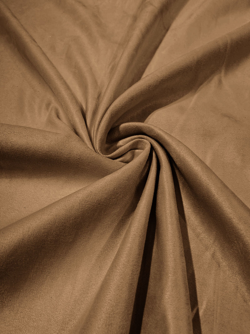 Sand Faux Suede Polyester Fabric | Microsuede | 58" Wide.