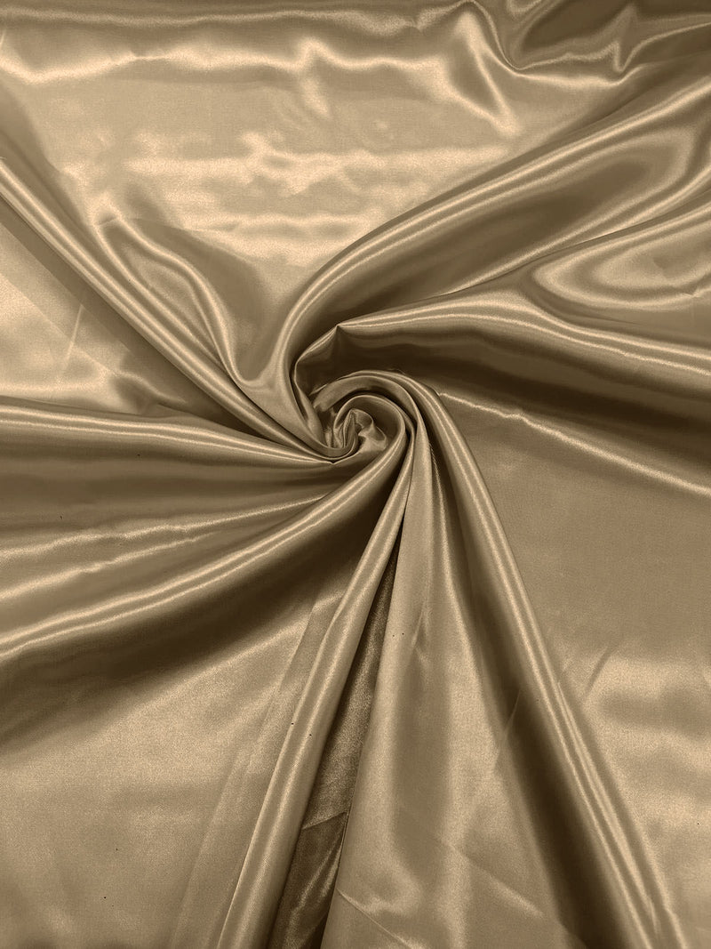Sand - Shiny Charmeuse Satin Fabric for Wedding Dress/Crafts Costumes/58” Wide /Silky Satin