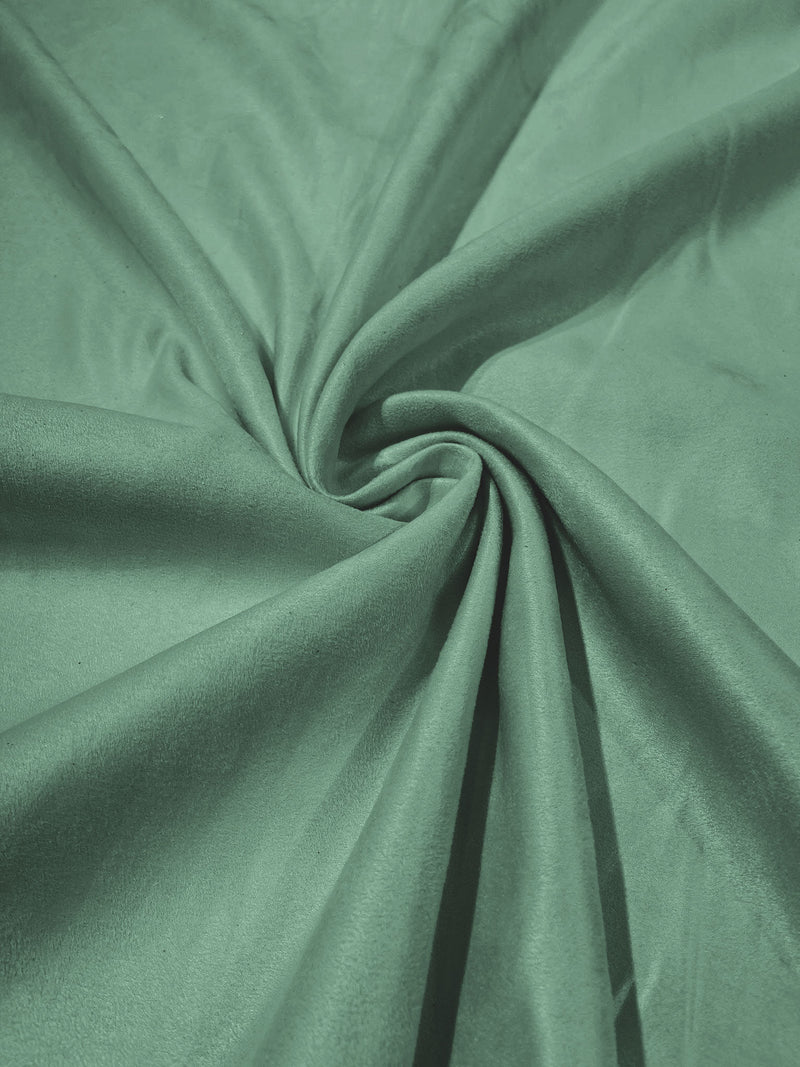 Seafoam Faux Suede Polyester Fabric | Microsuede | 58" Wide.