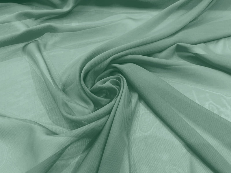 Seafoam 58" Wide 100% Polyester Soft Light Weight, See Through Chiffon Fabric ByTheYard.