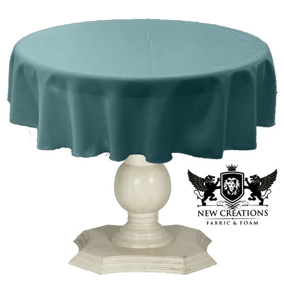 Tablecloth Solid Dull Bridal Satin Overlay for Small Coffee Table Seamless. Seafoam