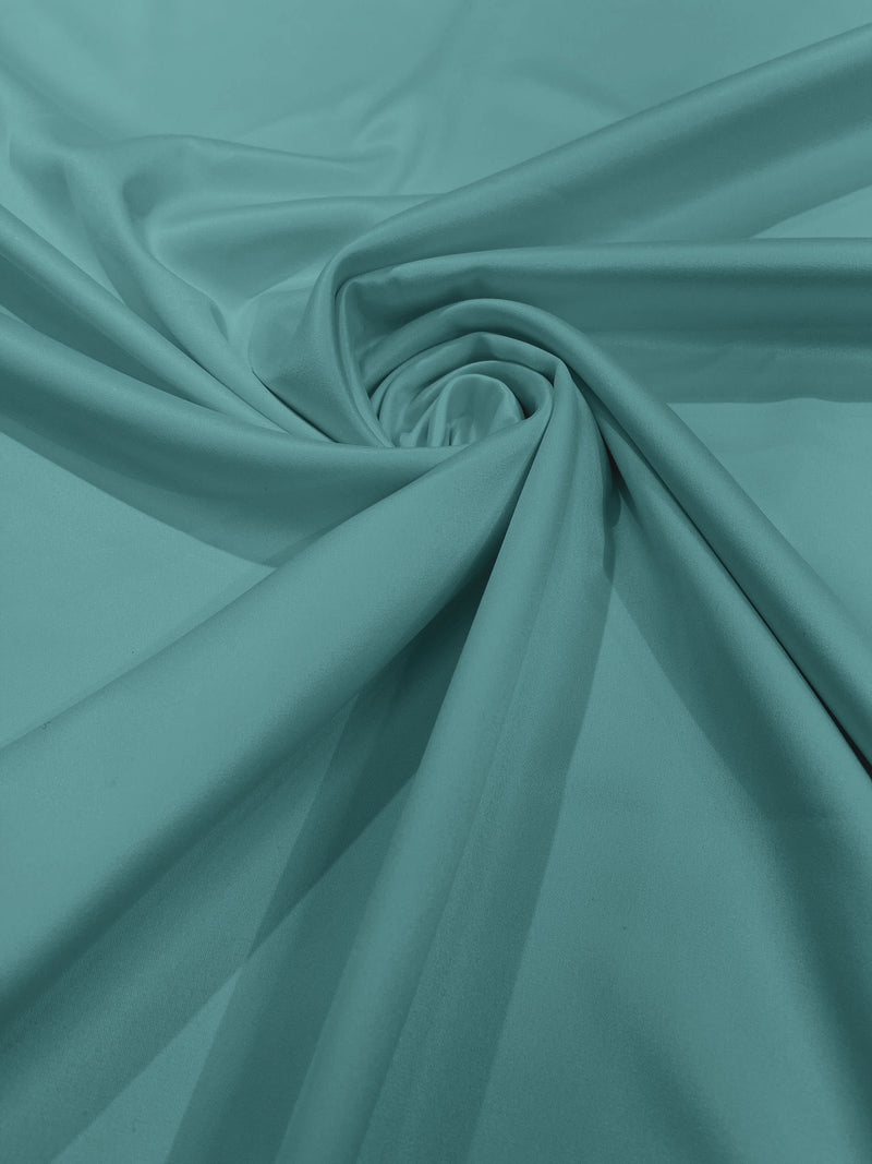 Seafoam Solid Matte Stretch L'Amour Satin Fabric 95% Polyester 5% Span